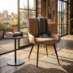 Skandi Dining Chair - Beige Microfiber