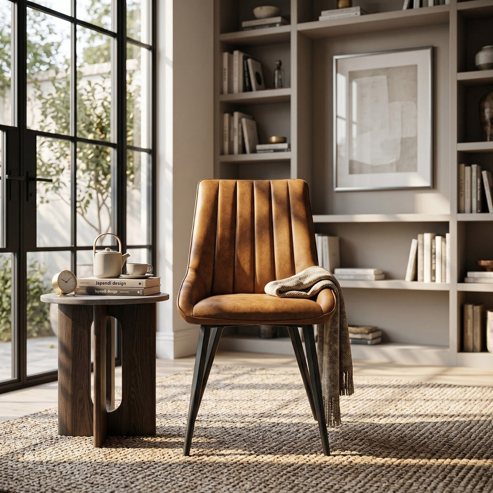 Chaise de salle à manger Skandi - Microfibre cognac
