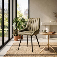 Skandi Eetkamerstoel - Groen Microfiber