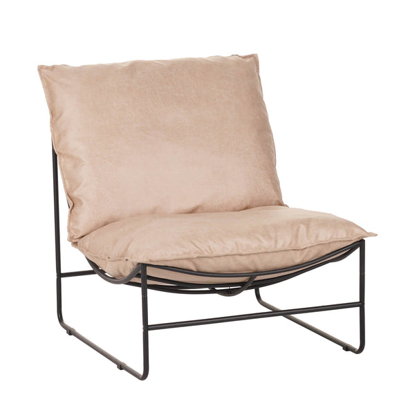 Sofa Relax Armchair - Beige Microfiber
