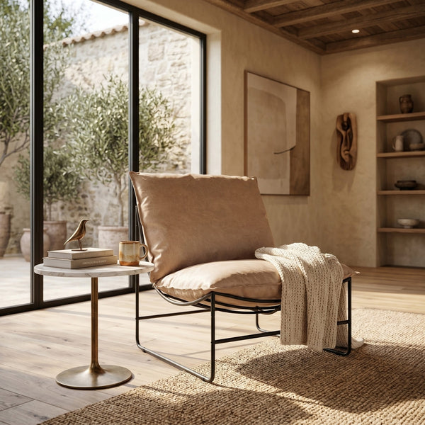 Sofa Relax Armchair - Beige Microfiber
