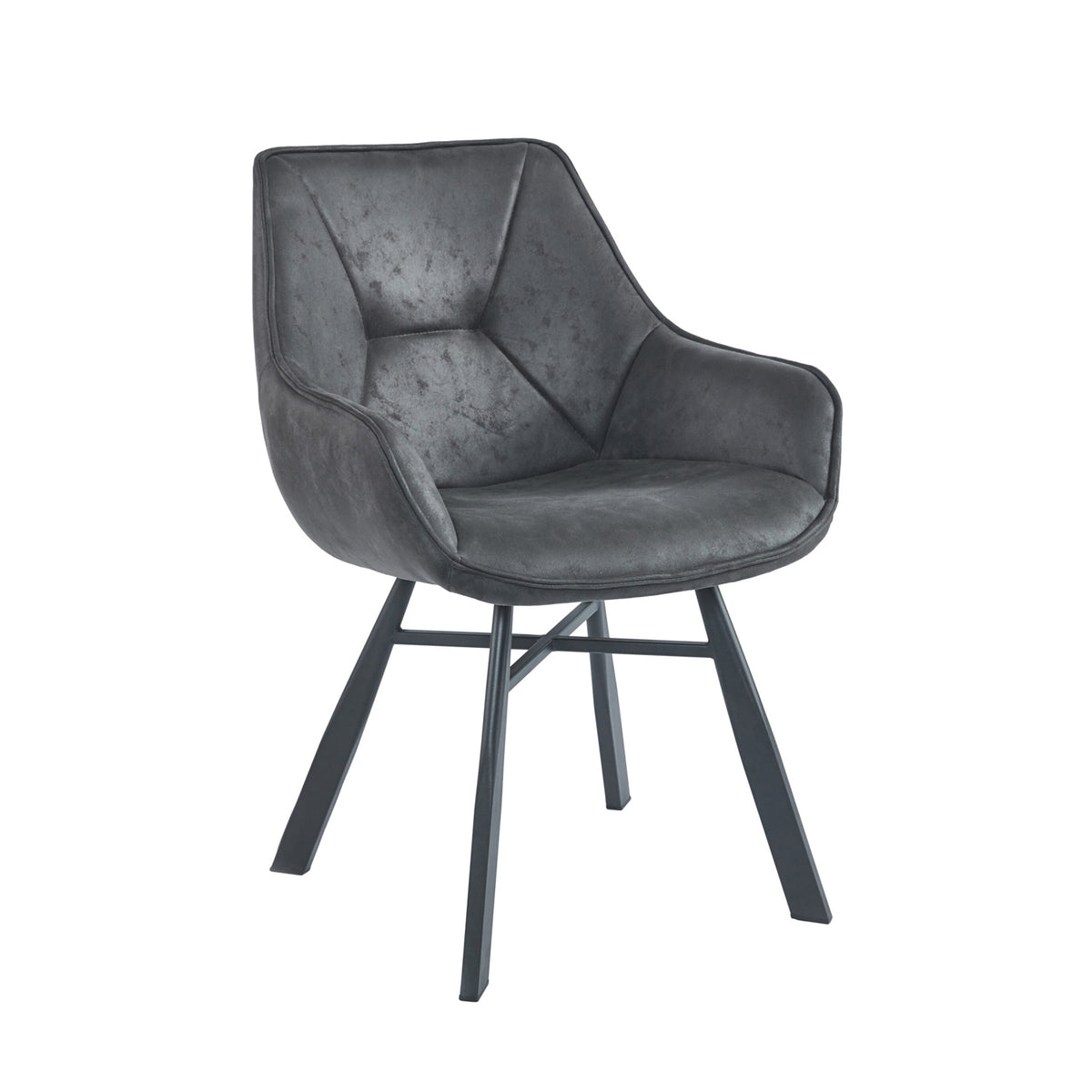 Chaise de salle à manger Solido - Microfibre anthracite