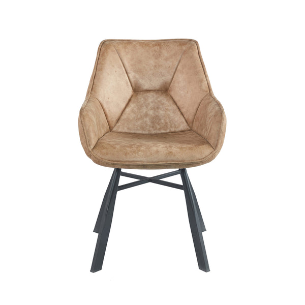 Chaise de salle à manger solide - Microfibre beige