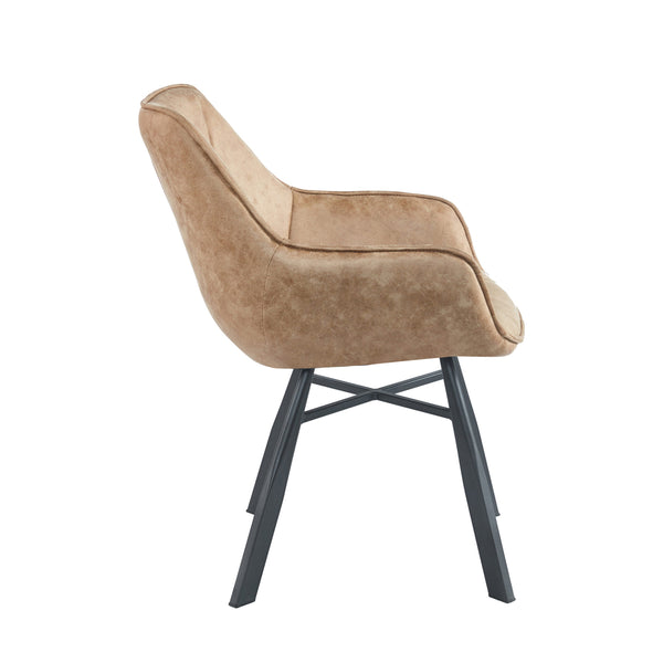 Chaise de salle à manger solide - Microfibre beige