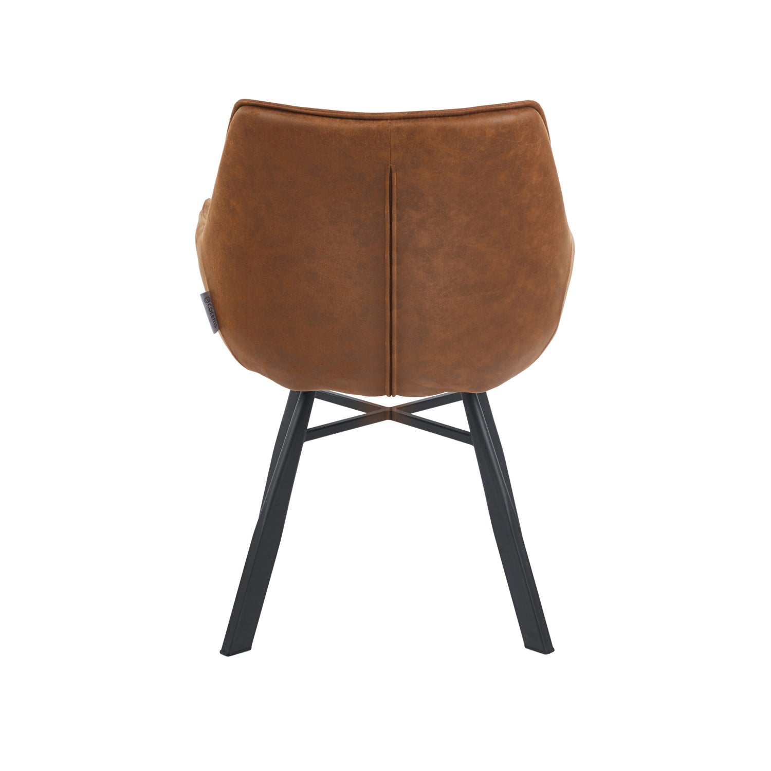 Chaise de salle à manger solide - Microfibre Cognac