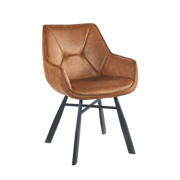 Solido Dining Chair - Cognac Microfiber