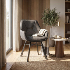 Solido Dining Chair - Anthracite Microfiber