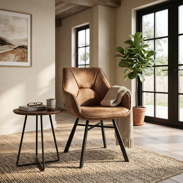 Chaise de salle à manger solide - Microfibre beige