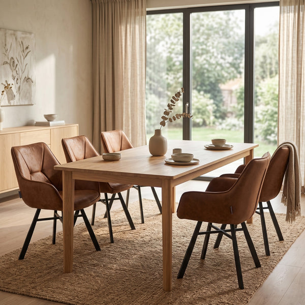 Solido Dining Chair - Cognac Microfiber