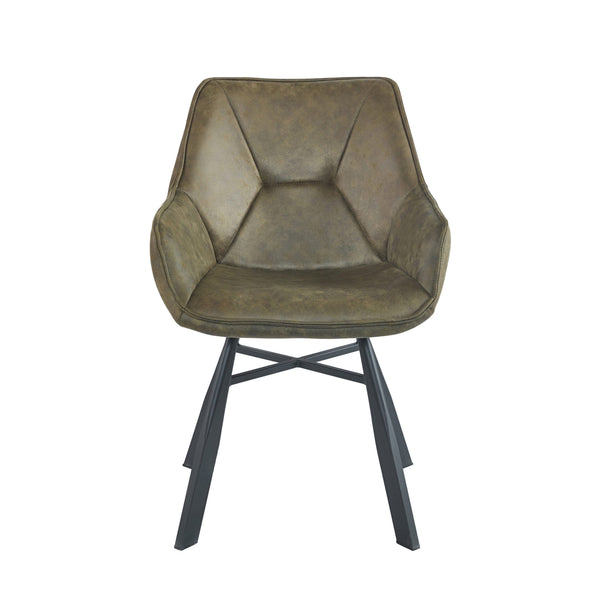 Chaise de salle à manger Solido - Microfibre Verte