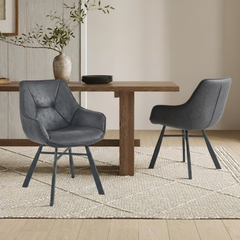 Solido Eetkamerstoel - Antraciet Microfiber