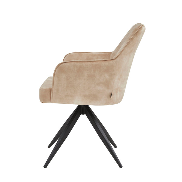 Chaise de salle à manger Sophie - Velours Adore beige