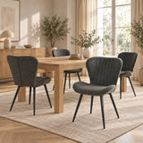 Star Eetkamerstoel - Antraciet Microfiber