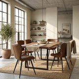 Star Dining Chair - Cognac Faux Leather