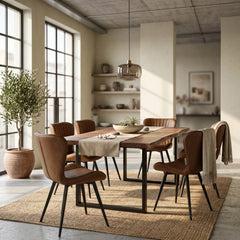 Chaise de salle à manger Star - Microfibre marron