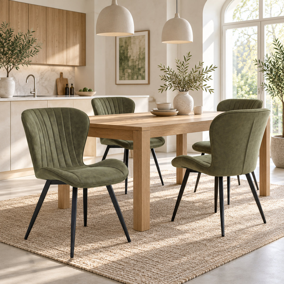Star Eetkamerstoel - Groen Microfiber
