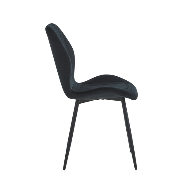 Chaise de salle à manger Sunny - Velours noir