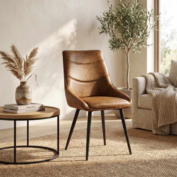 Svenski Dining Chair - Cognac Microfiber