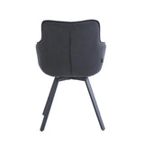 Taha Eetkamerstoel - Antraciet Microfiber - Draaibaar - 360°
