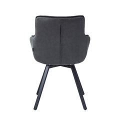 Taha Eetkamerstoel - Antraciet Microfiber - Draaibaar - 180°