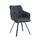 Taha Eetkamerstoel - Antraciet Microfiber - Draaibaar - 360°