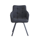 Taha Eetkamerstoel - Antraciet Microfiber - Draaibaar - 360°