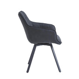 Taha Eetkamerstoel - Antraciet Microfiber - Draaibaar - 360°
