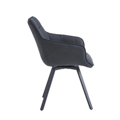 Taha Sedia Da Pranzo - Microfibra Antracite - Girevole A 360°