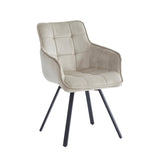 Taha Eetkamerstoel - Beige Velvet - Draaibaar - 360°