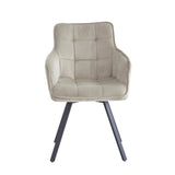 Taha Eetkamerstoel - Beige Velvet - Draaibaar - 360°