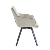 Taha Eetkamerstoel - Beige Velvet - Draaibaar - 360°