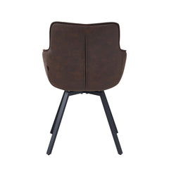 Taha Eetkamerstoel - Bruin Microfiber - Draaibaar - 180°