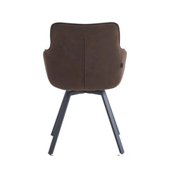 Taha Eetkamerstoel - Bruin Microfiber - Draaibaar - 180°