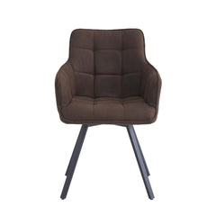 Taha Eetkamerstoel - Bruin Microfiber - Draaibaar - 180°