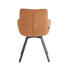 Taha Sedia Da Pranzo - Microfibra Cognac - Girevole - 360°