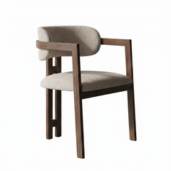 Chaise de Salle à Manger Tokyo - Taupe - Pieds en Métal Marron