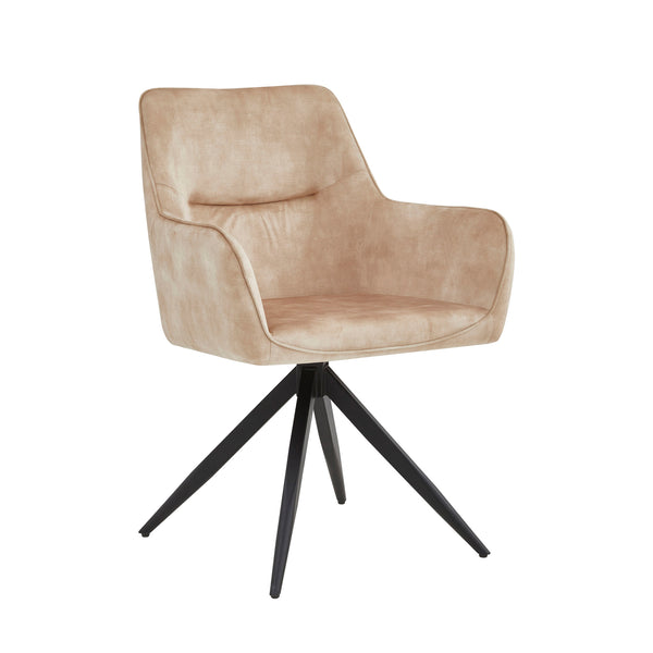 Tess Eetkamerstoel - Beige Adore Velvet