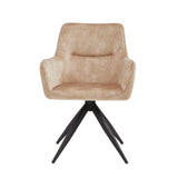 Chaise de salle à manger Tess - Velours Adore beige