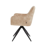 Chaise de salle à manger Tess - Velours Adore beige