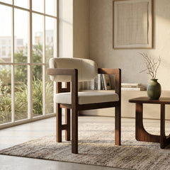 Tokyo Esszimmerstuhl - Beige - Braune Metallbeine
