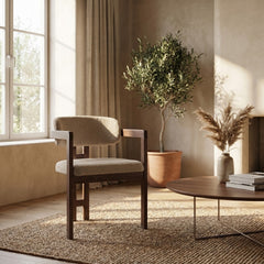 Tokyo Dining Chair - Taupe - Brown Metal Legs