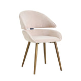 Torino Esszimmerstuhl - Beigefarbener Samt