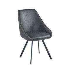 Twisty Sedia Da Pranzo - Microfibra Antracite - Girevole - 180°