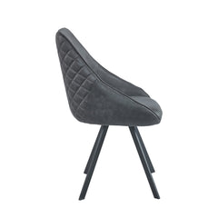 Twisty Sedia Da Pranzo - Microfibra Antracite - Girevole - 180°
