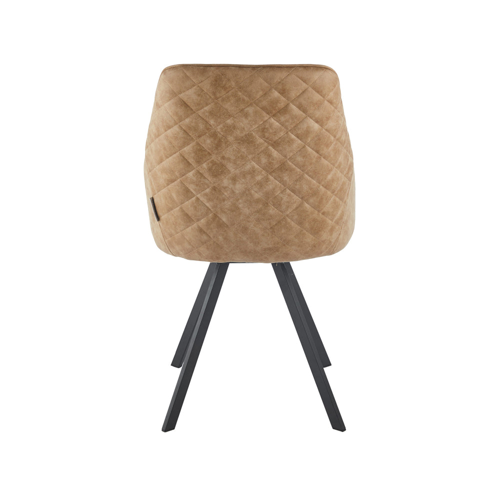 Twisty Eetkamerstoel - Beige Microvezel - Draaibaar 180°