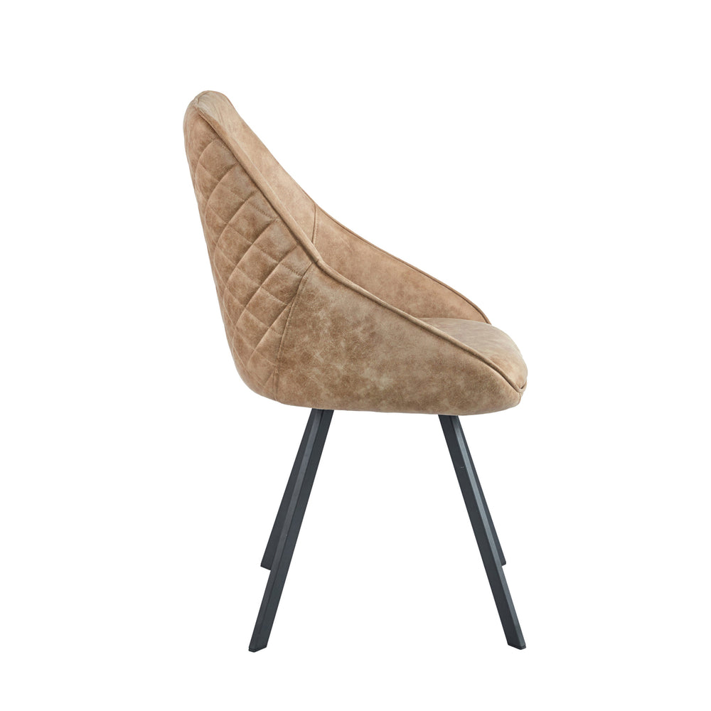 Twisty Eetkamerstoel - Beige Microvezel - Draaibaar 180°