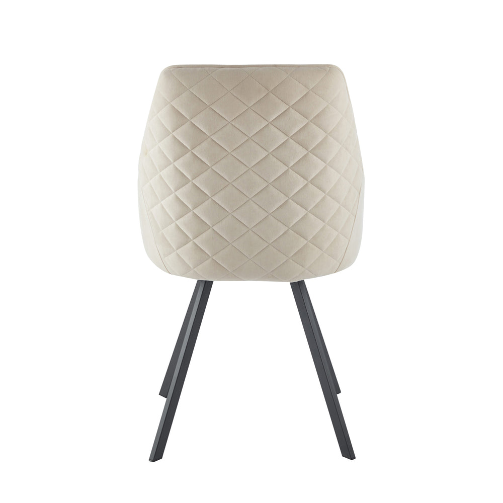 Twisty Eetkamerstoel - Beige Velvet - Draaibaar 180°