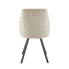 Twisty Eetkamerstoel - Beige Velvet - Draaibaar - 180°