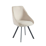 Twisty Eetkamerstoel - Beige Velvet - Draaibaar 180°