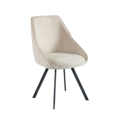 Twisty Eetkamerstoel - Beige Velvet - Draaibaar - 180°